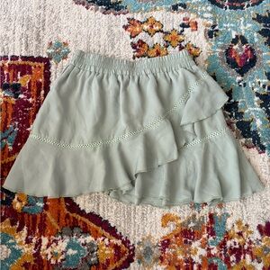 Elegant Green Ruffle Skirt